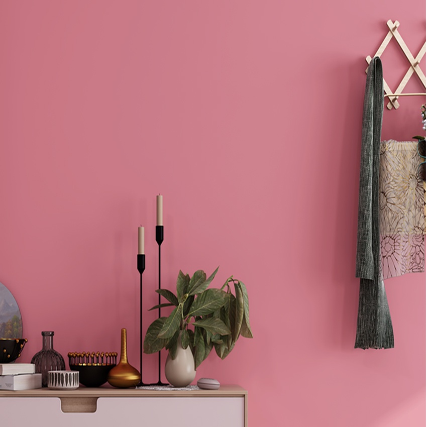 Giấy dán tường màu hồng đậm giá bán 1m x 45cm, decal dán tường màu hồng có keo sẵn - AZEVA