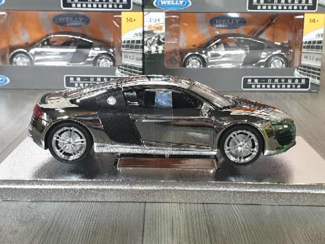 Xe Mô Hình Audi R8 Bóng Gương tỉ lệ 1/24 Welly