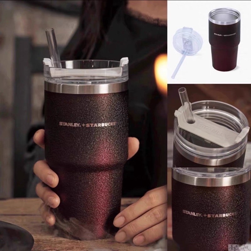 Ly giữ nhiệt Stanley x Starbucks sơn nhám ombre đỏ đen Dung tích 590ml