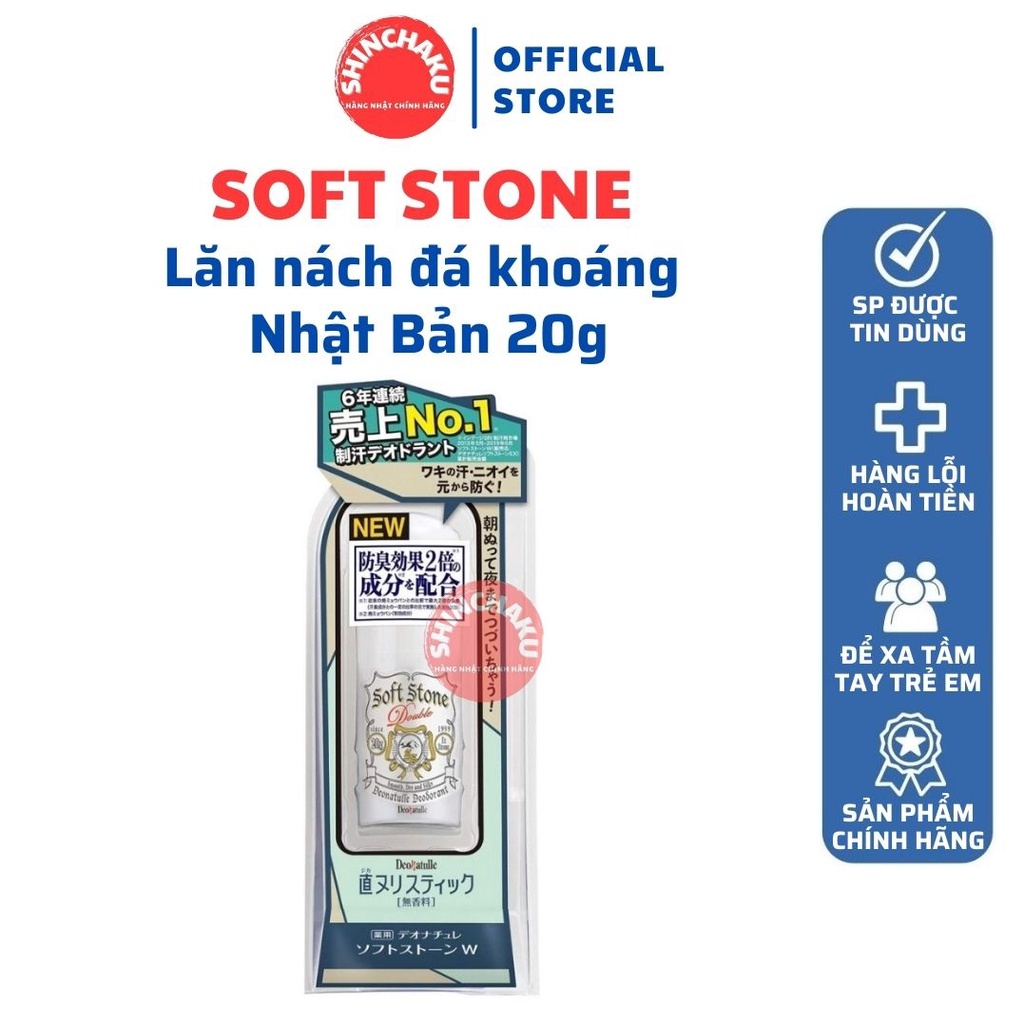 Lăn nách đá khoáng Soft Stone Nhật Bản - Lọ 20g