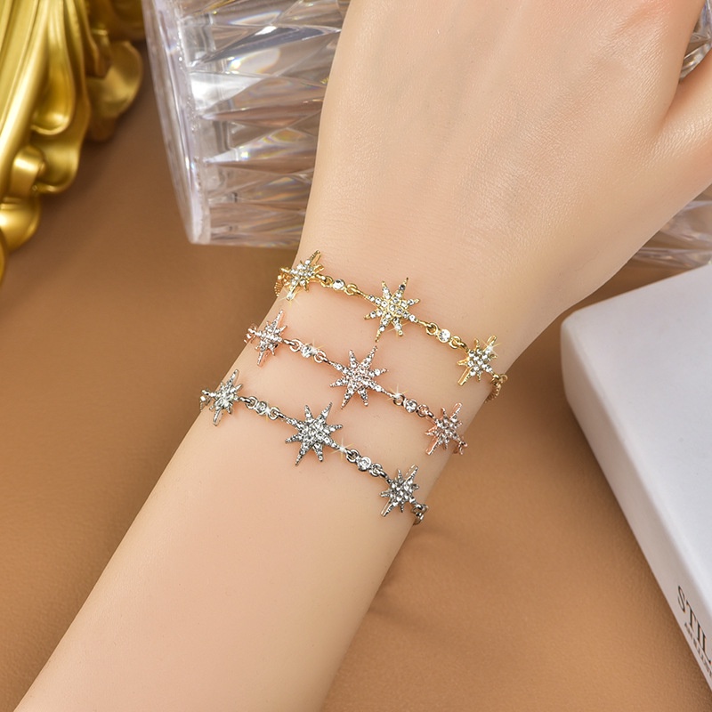 Vòng tay đính đá lấp lánh ba ngôi sao Ula Shop phong cách Hàn Quốc new arrival 2022