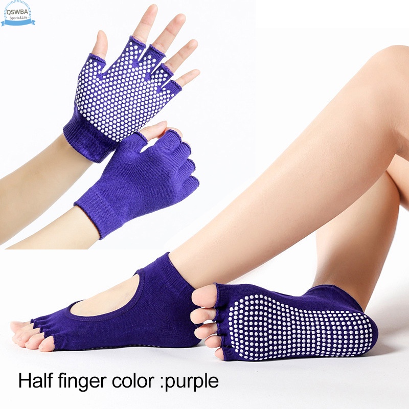 Bộ Găng Tay + Găng Tay Thoáng Khí Chống Trượt Chống Trượt Dùng Tập Yoga/Thể Thao
