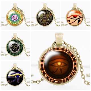 Mặt dây chuyền đá quý thời gian Ai Cập cổ đại Horus Eye Amulet Vòng cổ