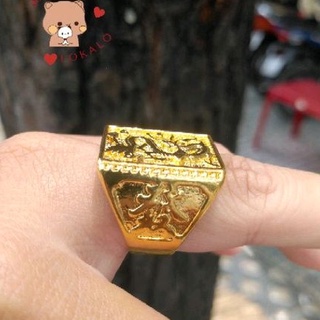  Nhẫn Rồng Nam Nhẫn Vàng Nam Đẹp Có Khắc Chữ Lộc Đeo Phong Thủy Làm Ăn May Mắn  Có Video  - Lokalo A15 