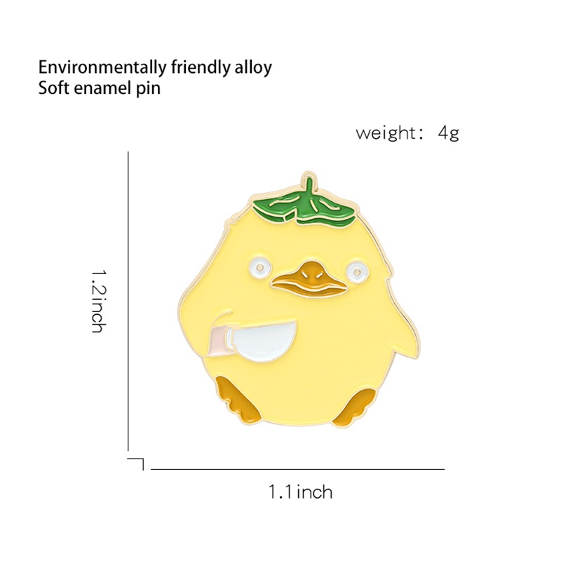 Ghim Cài Áo Hình Vịt Hoạt Hình Bằng Kim Loại Tráng Men