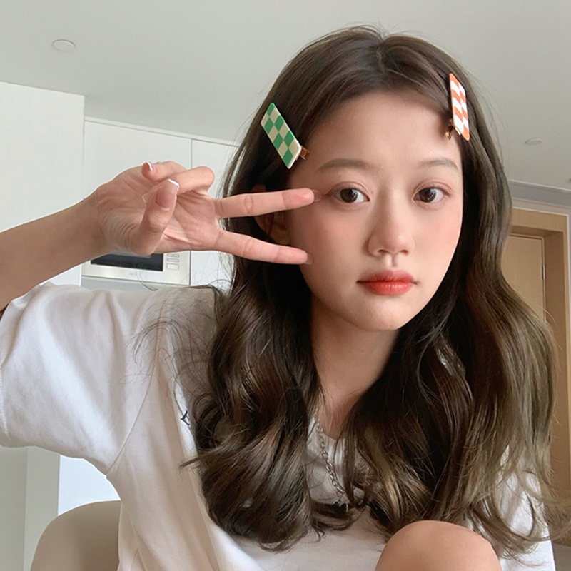 Kẹp Tóc Họa Tiết Caro Phong Cách Retro Thời Trang Cho Nữ