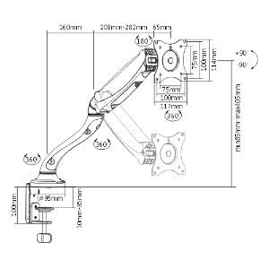 Giá treo màn hình máy tính 27 inch arm màn hình LUMI LEGEND LDT09-C012 BẢO HÀNH 1 NĂM