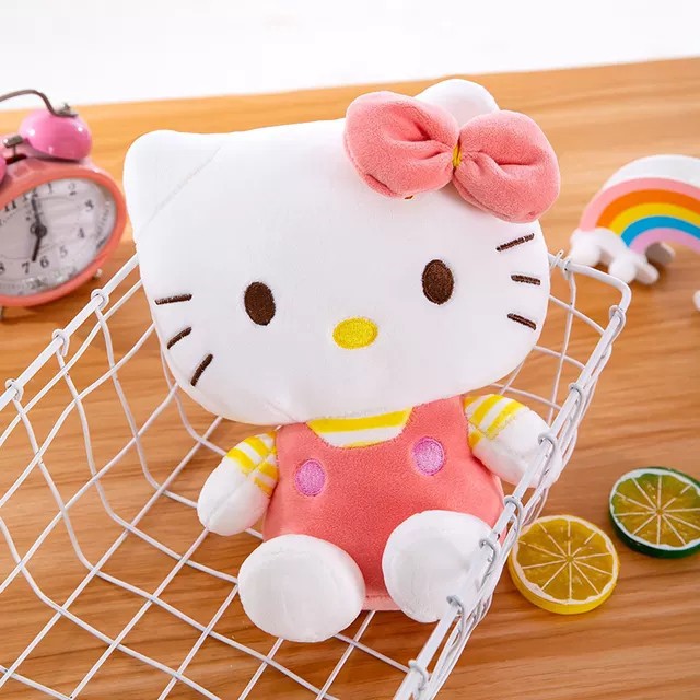 Gấu Bông Mèo Hello Kitty Nơ Xinh Mềm Mịn 25cm Cao Cấp BABYBOO – Gối Ôm Nhồi Bông Quà Tặng Yêu Thương Cho Bé