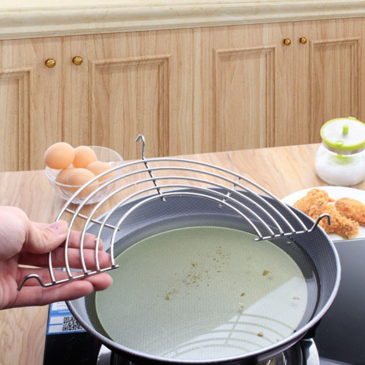 Vỉ Gác Chảo Chiên, Rán Dầu Mỡ Bằng Inox Tiện Dụng, Hữu Ích