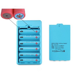 Box sạc nhanh QC 3.0,(Màu: xanh dương, đen), box sạc dự phòng 18650 loại tốt