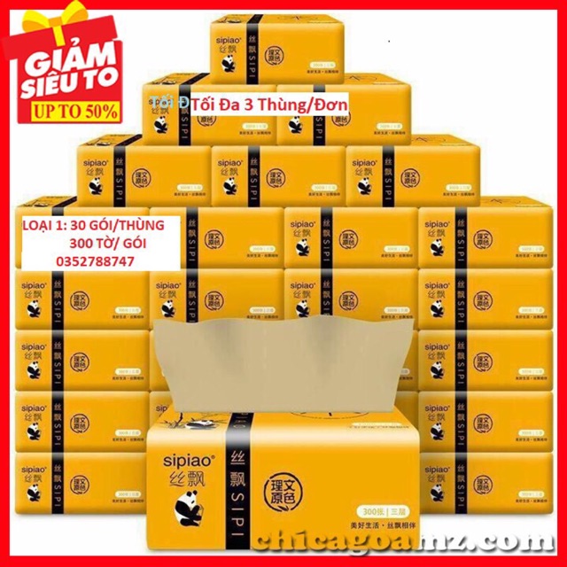 Combo 3 thùng giấy ăn sipao