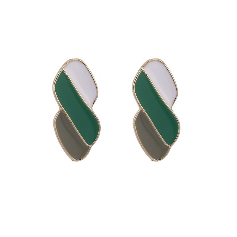 Khuyên Tai Hình Học Nhỏ Kết Hợp Nhiều Màu Sắc Tươi Tắn Hàn Quốc Cho Nữ