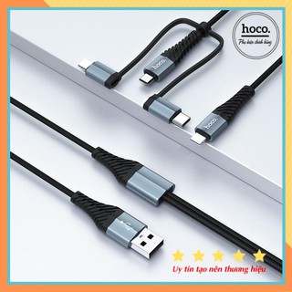 Cáp sạc 4 in 1 lightning / micro-usb / type-c hoco x38 chính hãng