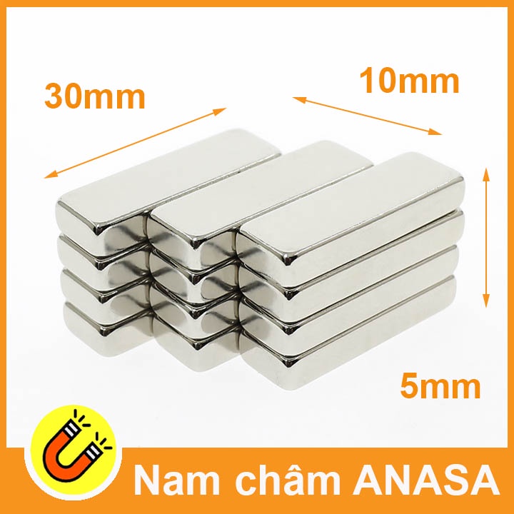 Nam châm chữ nhật kích thước 30x10x5mm N42