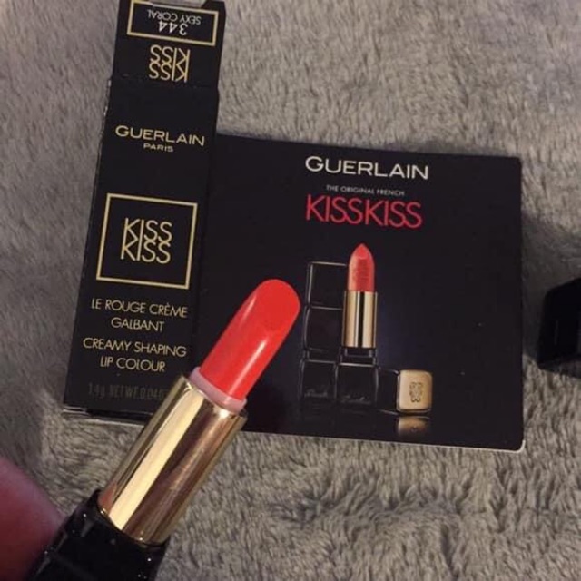 SON GUERLAIN KISS MATTE màu 344 Sexy Coral(đỏ cam)(1.4g minisize)- USA