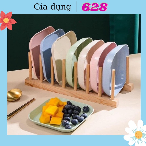 Set 8 Đĩa Lúa Mạch Sâu Lòng Màu PASTAL Siêu Xinh - Đĩa lúa mạch hình vuông đựng thức ăn, hoa quả, bánh kẹo