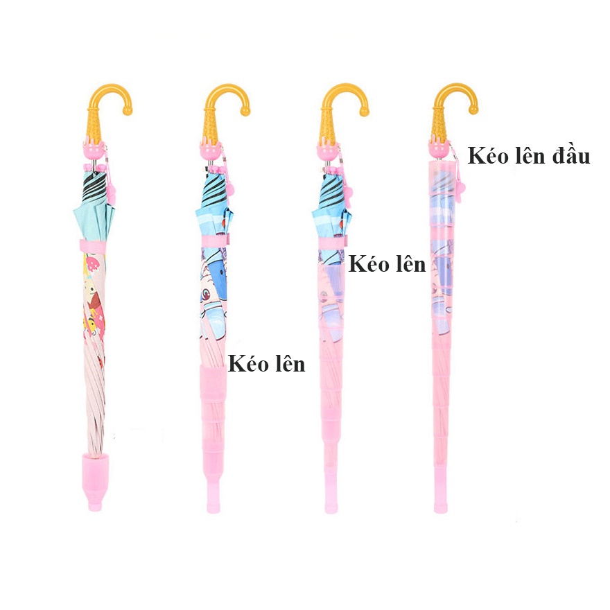 Ô dù đi nắng che mưa họa tiết Nàng Tiên Cá màu hồng siêu xinh cho bé gái - Ô dù trẻ em cao cấp