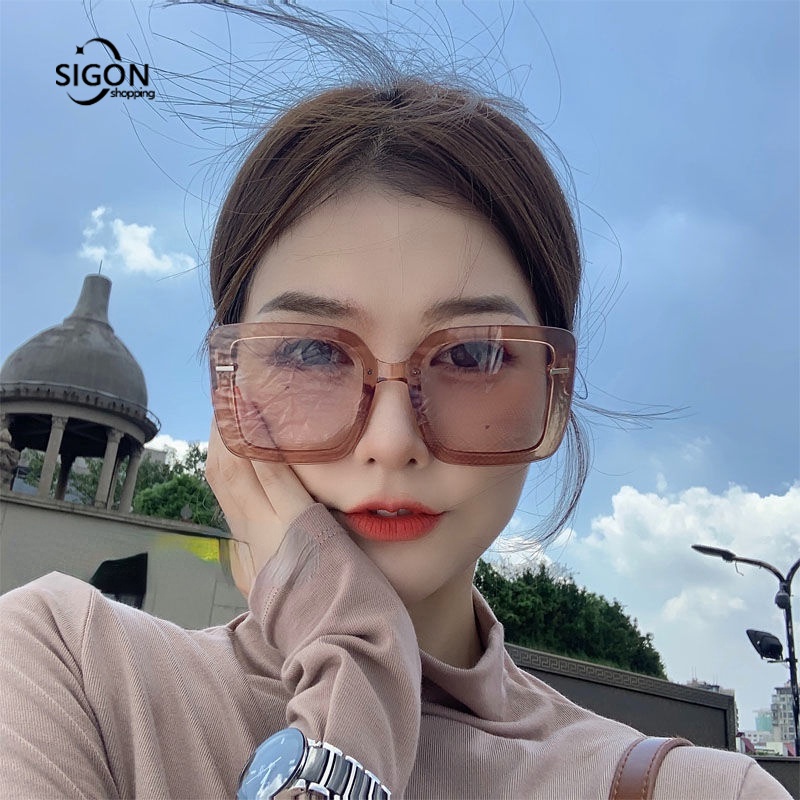 Kính Mát Gọng Vuông Lớn Phong Cách Retro Thời Trang Cho Nam Và Nữ