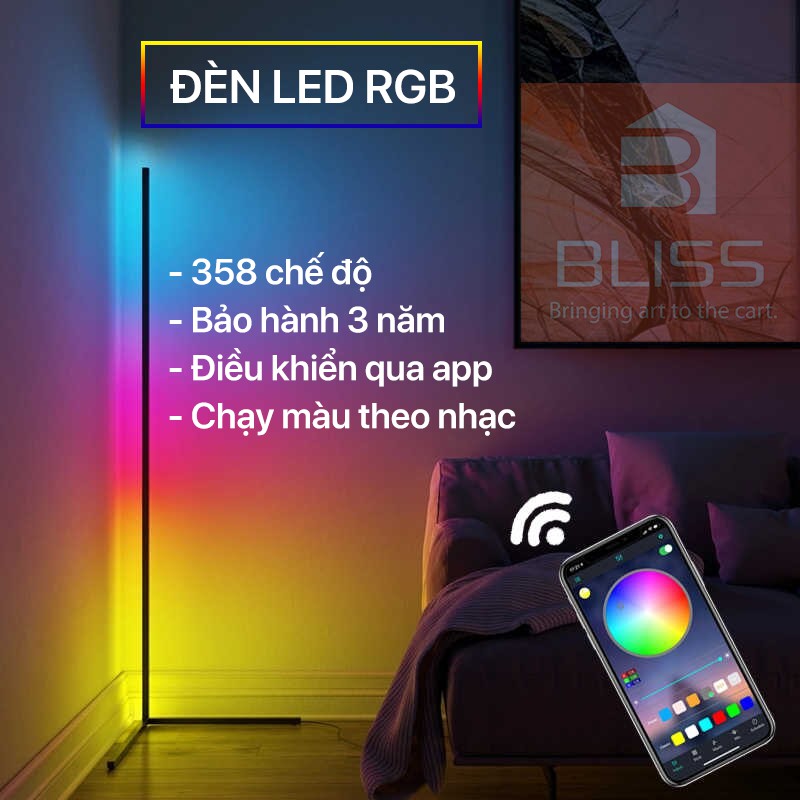 Đèn LED góc tường RGB điều khiển qua điện thoại 358 hiệu ứng| Trang trí phòng khách, phòng ngủ, phòng làm việc cực đẹp