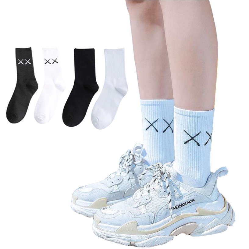 Tất vớ nhún nam nữ cổ cao chữ X, tất vớ nam nữ Unisex cổ cao