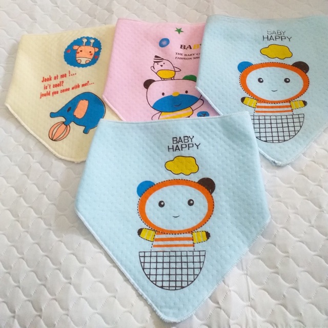 Set 5 yếm nỉ xốp tam giác - quàng cổ - thấm dãi cho bé trai bé gái
