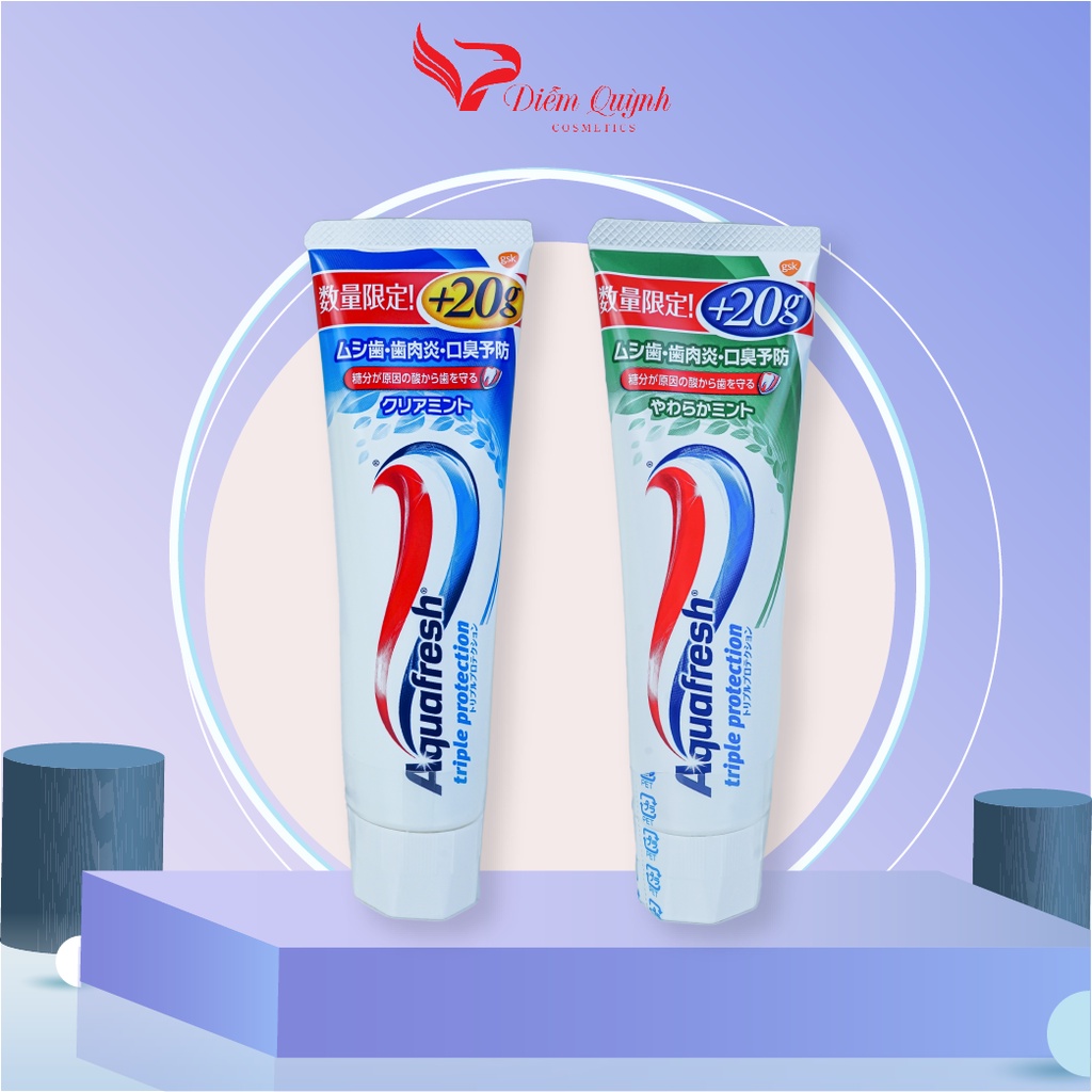 Kem đánh răng Aquafresh Triple Protection 140g hàng nội địa Nhât Bản cộng thêm 20G