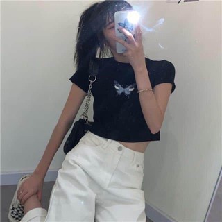 🌺(CÓ ẢNH THẬT ) Áo Croptop Bướm siêu xinh🌸