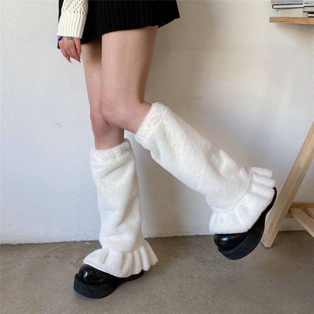 Đôi Vớ Giữ Ấm Chân Màu Sắc Đơn Giản Phong Cách Harajuku Dành Cho Nữ