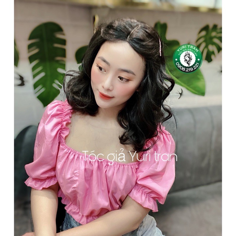 TÓC GIẢ NGUYÊN ĐẦU SIÊU DA ĐẦU XOĂN SÓNG TO NGẮN 30cm YURI VỪA VỀ SIÊU XINH LUÔN Ạ