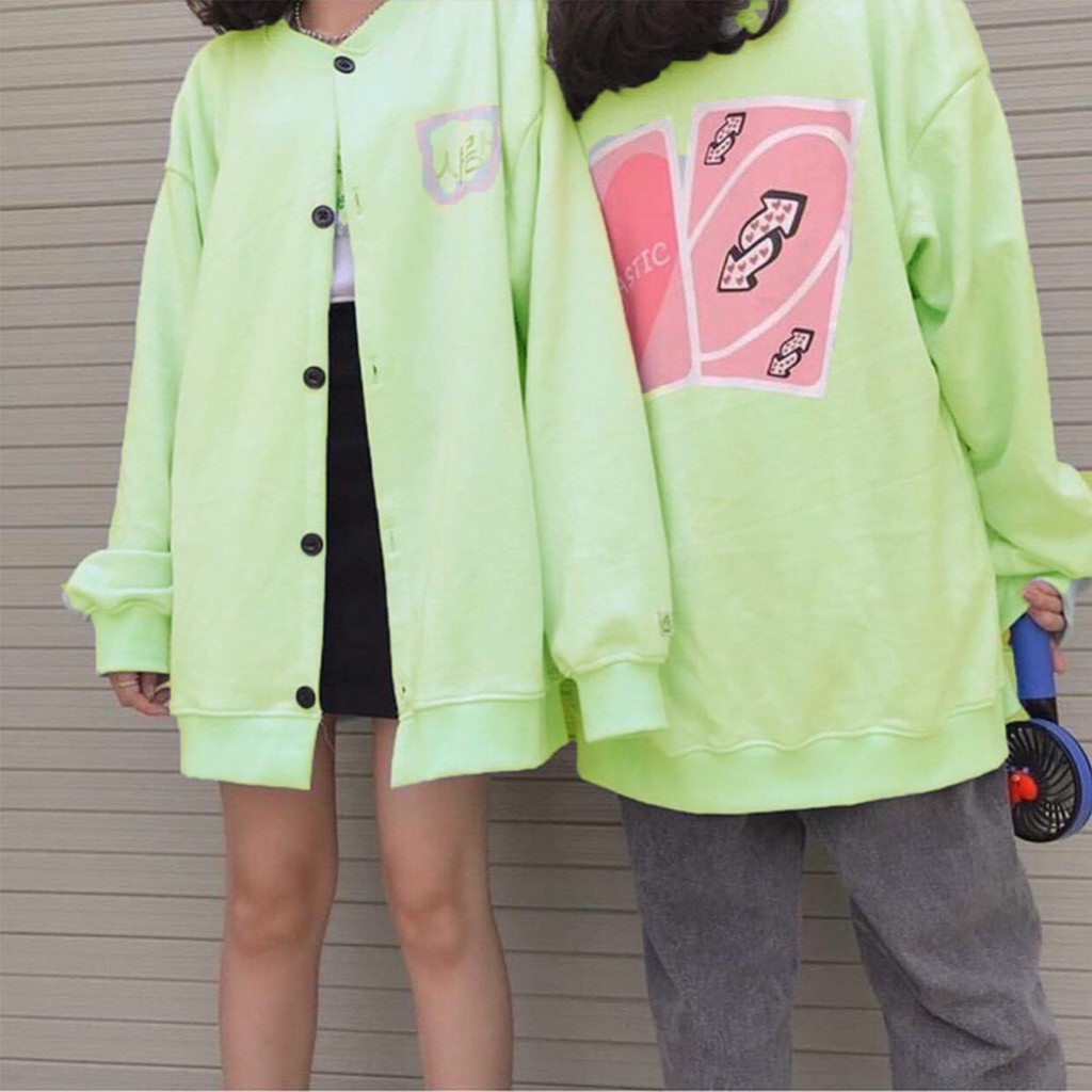 Áo khoác nỉ unisex cardigan from rộng UNO PLASTIC nam nữ phong cách ulzzang Nam Anh 24