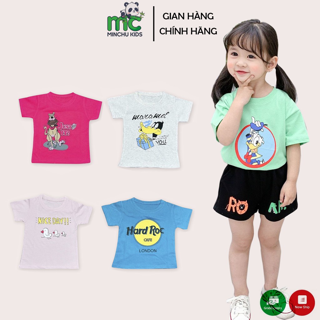 Áo Thun Coton Trẻ em T - Shirt Hoạt Hình Đa Màu Minchu