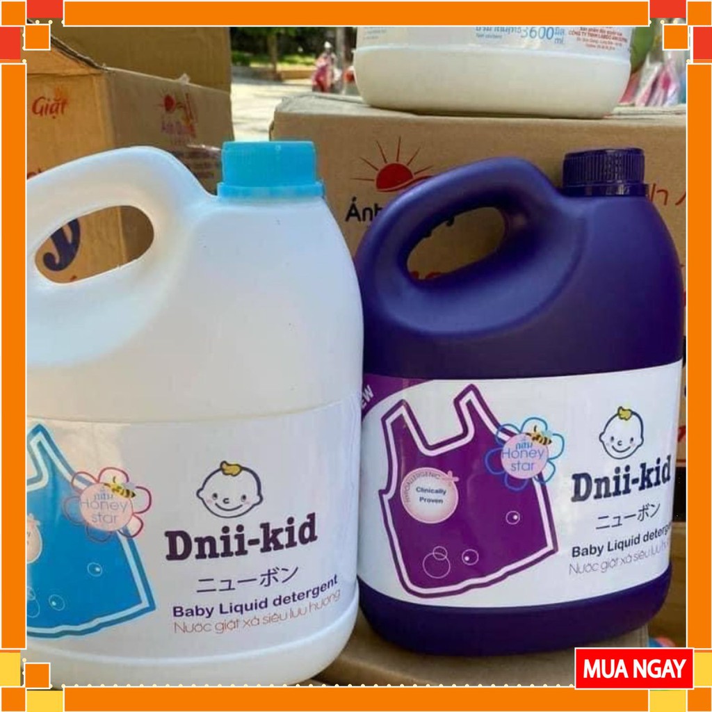 Nước Giặt Dnii Kid Ánh Dương 3600ml – Nước Giặt Cho Bé Dnii Tím, Trắng, Vàng Cực Thơm Lâu