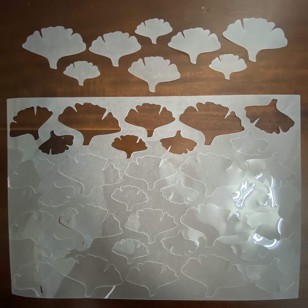 Lá ngân hạnh nhựa co nhiệt plastic shrink cắt sẵn làm thủ công handmade diy