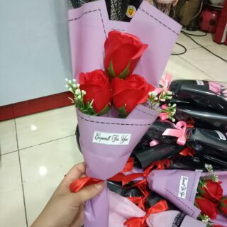 Bó hoa hồng sáp 3 bông