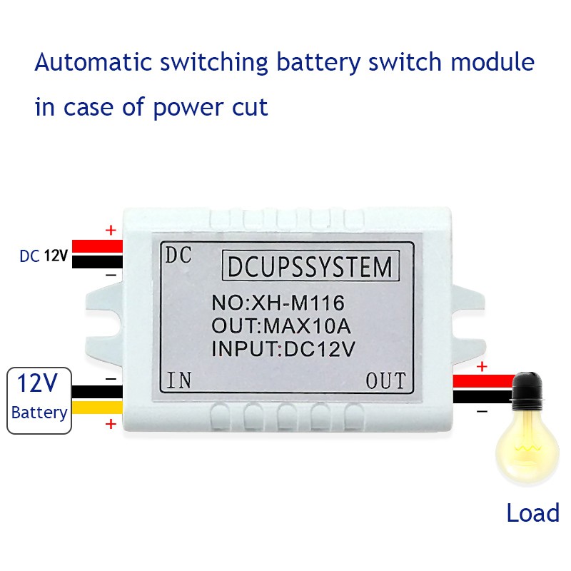 XH-M116 Tự động cắt điện Mô-đun chuyển mạch ắc quy Chuyển mạch UPS Nguồn điện khẩn cấp Tắt nguồn ắc quy Mô-đun cấp điện