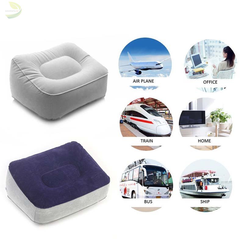 Portable Inflatable Foot Rest Pillow Cushion PVC Air Travel Office Home Leg Up Footrest Relaxing Feet Tool