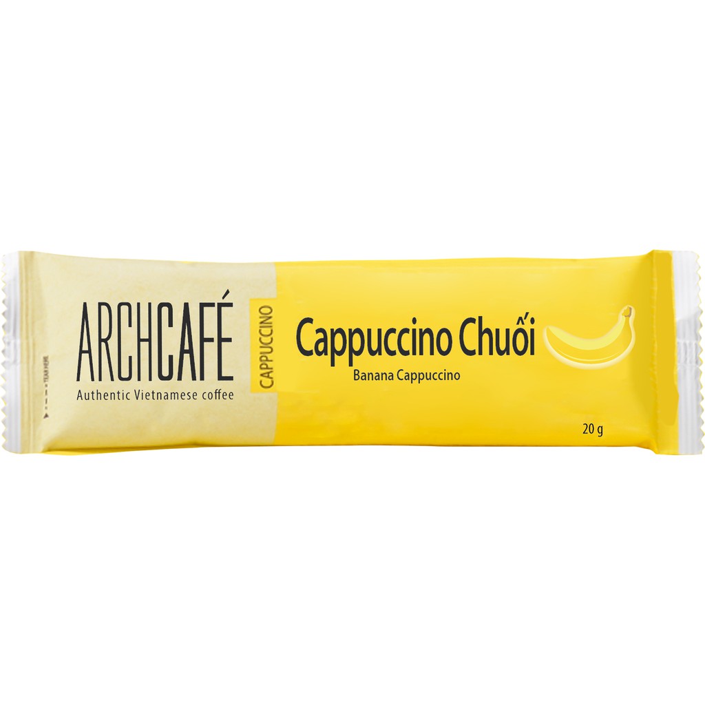 [Mã LT50 giảm 50K đơn 150K] Cà phê Cappuccino Chuối - Cafe hoà tan Archcafé (hộp 12 gói x 20g)