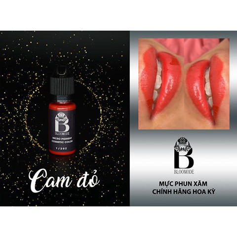 Mực Xăm Bloomode Siêu Bám Màu Cam Đỏ