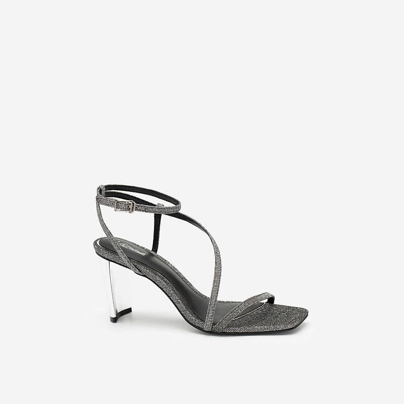 Vascara Giày Sandal Quai Mảnh Phối Kim Tuyến Metallic SDN 0689 Bạc