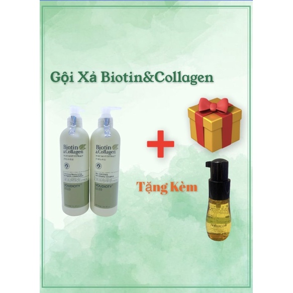 Gội Xả Biotin&Collagen (Xanh lá -kiềm dầu)