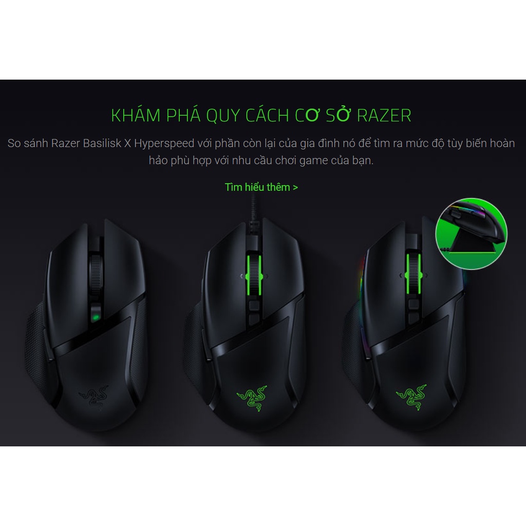 Chuột Không Dây Gaming Razer Basilisk X HyperSpeed - Hàng Chính Hãng - Bảo Hành 24 Tháng