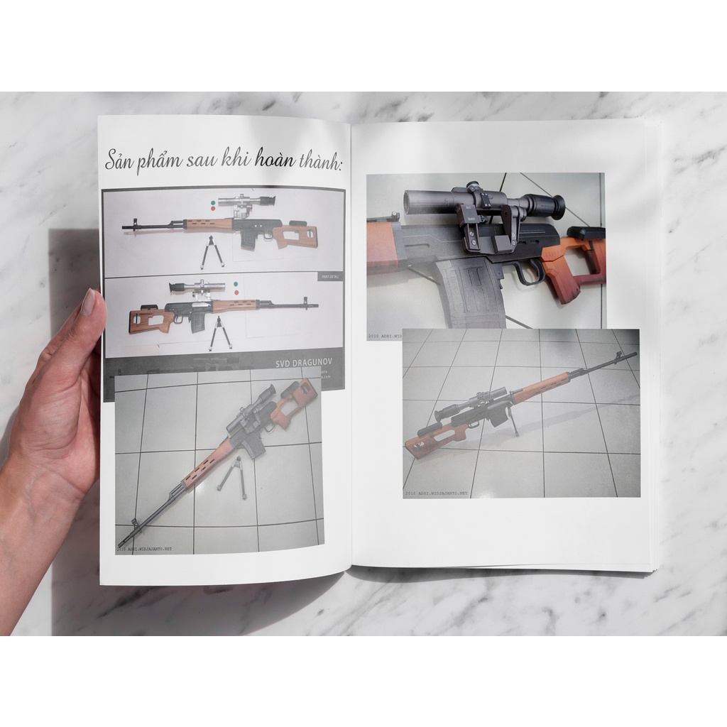 Mô hình giấy 3D  SVD Dragunov tỉ lệ 1:1
