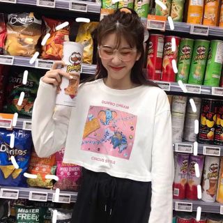 Áo croptop tay dài in hình, áo croptop bigsize, áo croptop trắng, áo croptop hồng, áo croptop nữ