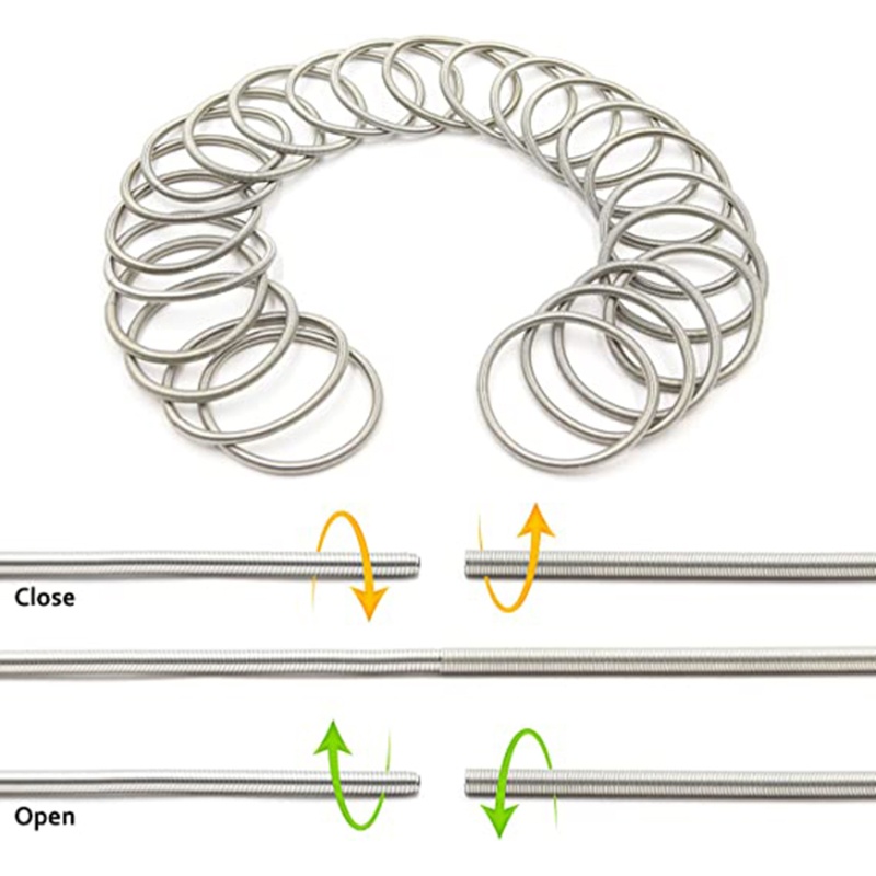 Set 10 Vòng Tay Dây Thép Carbon Co Giãn Chống Trượt Kèm Ốc Vít Siết Chặt / Mở