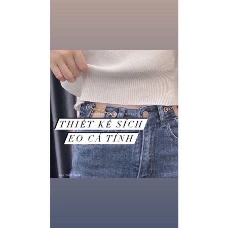 Quần Jeans Nữ_Quần Jeans ống đứng dây xích eo,cạo cao ,Chất dày dặn dễ mặc,Tôn dáng(ảnh thật)