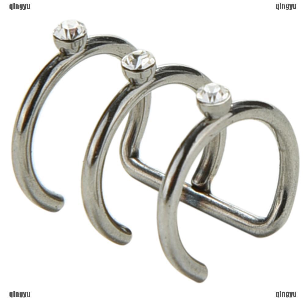 Bông Tai 2 / 3 Hàng Xoắn Bằng Bạc