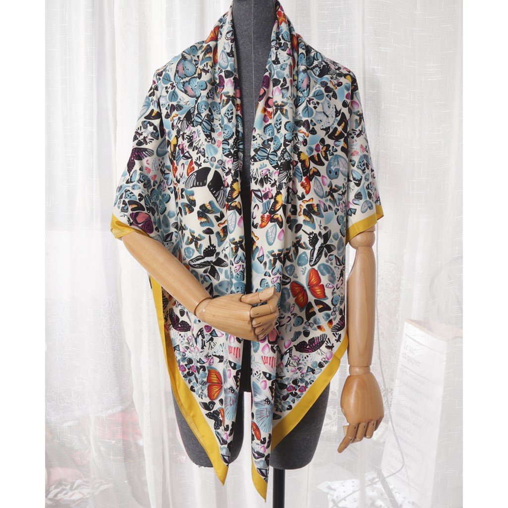 [NEW FREESHIP] Khăn lụa thô bản to choàng ngoài - Khăn thời trang 130x130cm