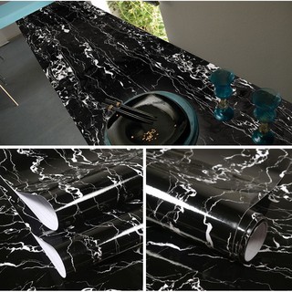 DECAL 1M x 60cm PVC giấy dán tường đen vân trắng