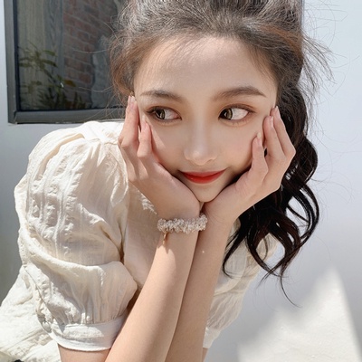 Dây buộc tóc đính đá pha lê đơn giản phong cách Hàn Quốc cho nữ