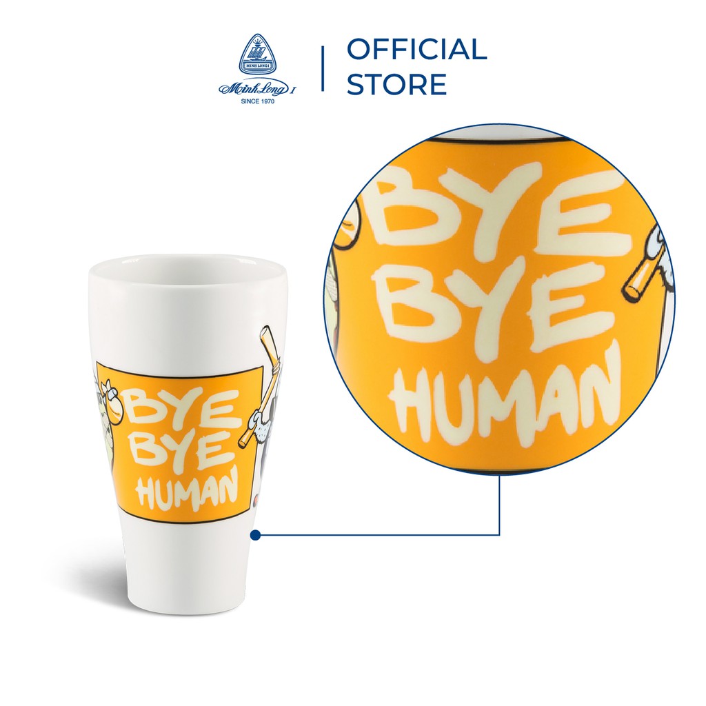 [GIÁ ƯU ĐÃI] Ly Sứ Dưỡng Sinh Minh Long 0.48 L - Nắp Ống Hút ( K2 ) - Bye Bye Human